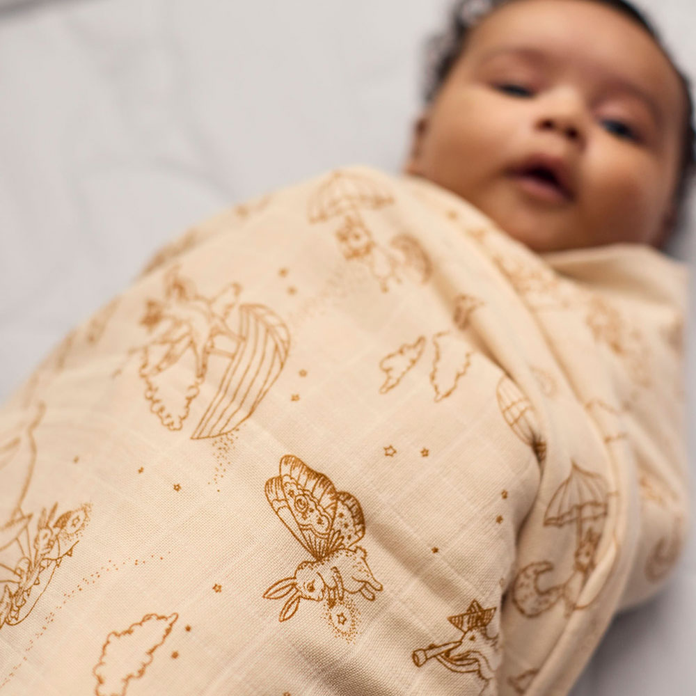 Filibabba GOTS muslinfilt 120x120 cm Dreamy Adventurers