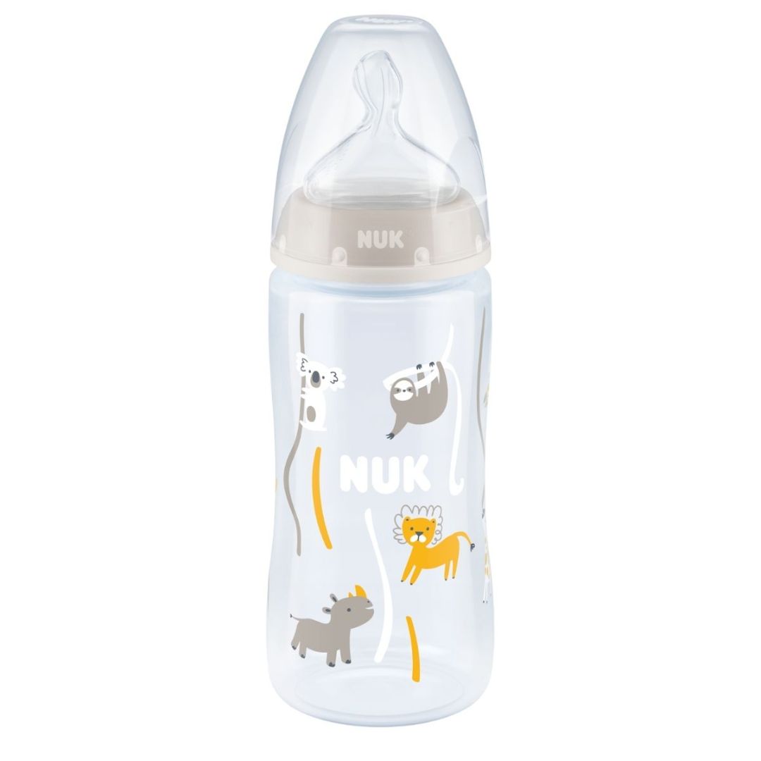 NUK First Choice+ Nappflaska Flow Control 300 ml Beige