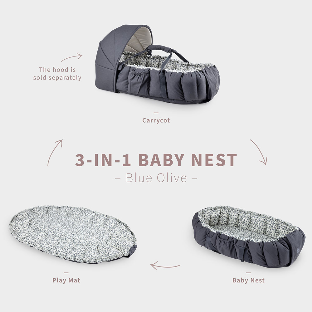Sebra 3-in-1 Baby Nest blue olive