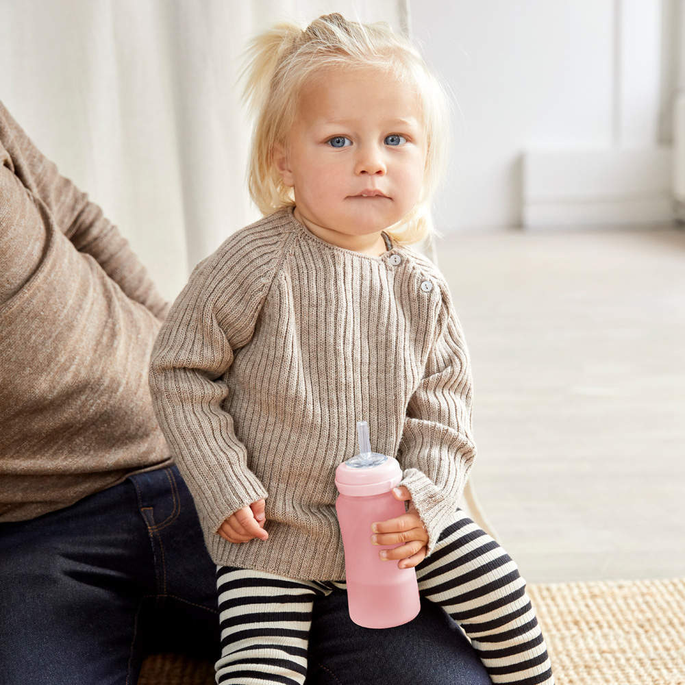 Everyday sugrörsflaska Healthy + 240 ml - Rose Pink