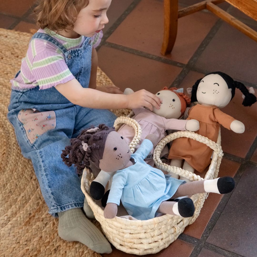 Sebra Dockans bäddvagn solnedgång rosa