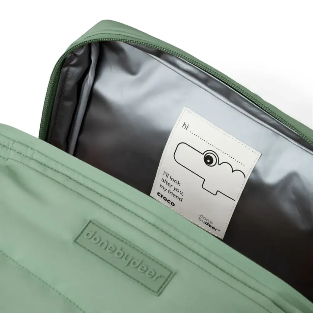 Done by Deer Quiltad kylväska Croco Green