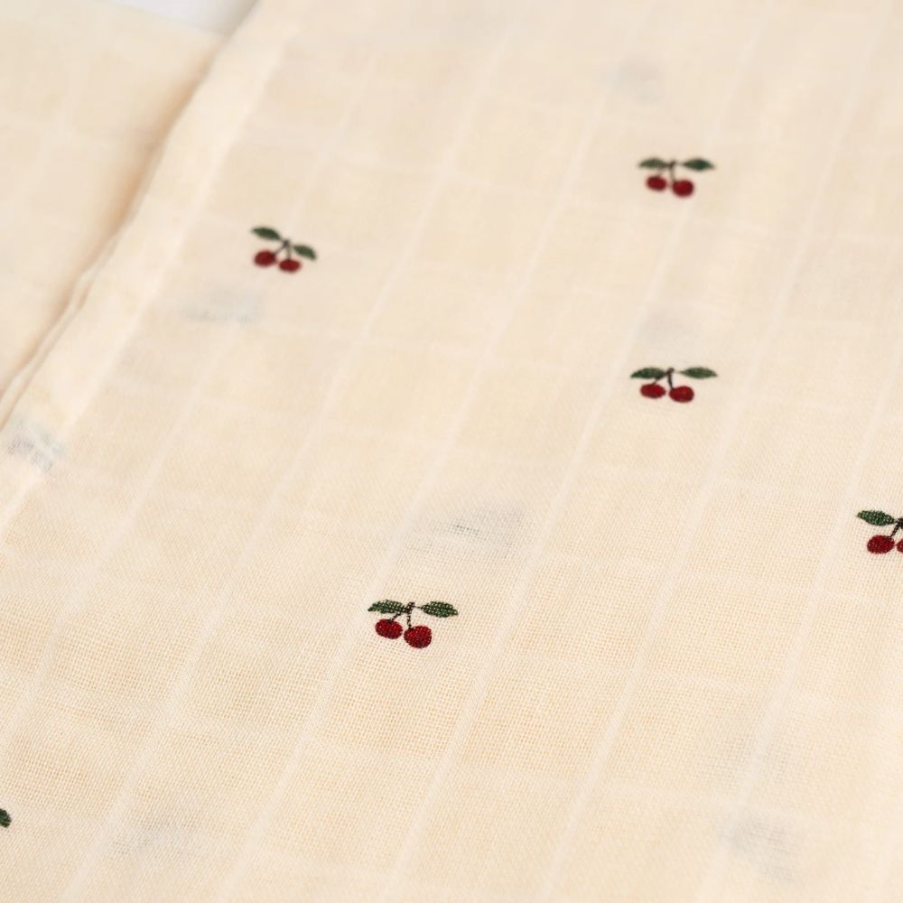 Konges slöjd 3 pack muslin cloth gots cherry dot
