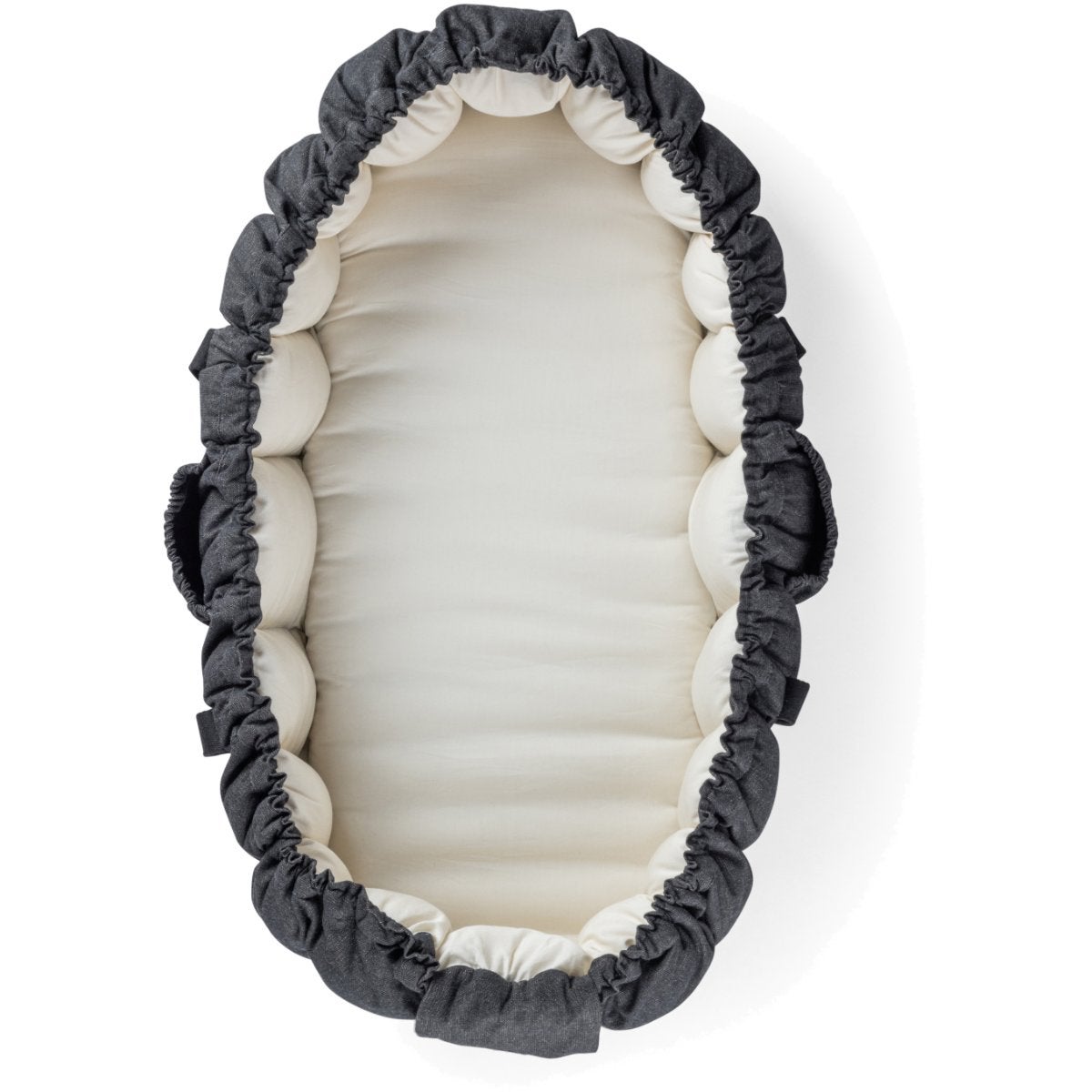 Sebra Babynest 3-i-1 med huv dark grey melange