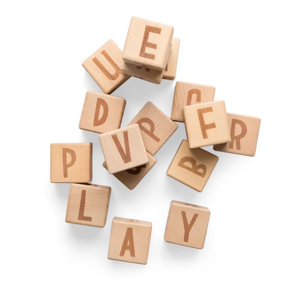 Sebra Alfabetsklossar i Trä