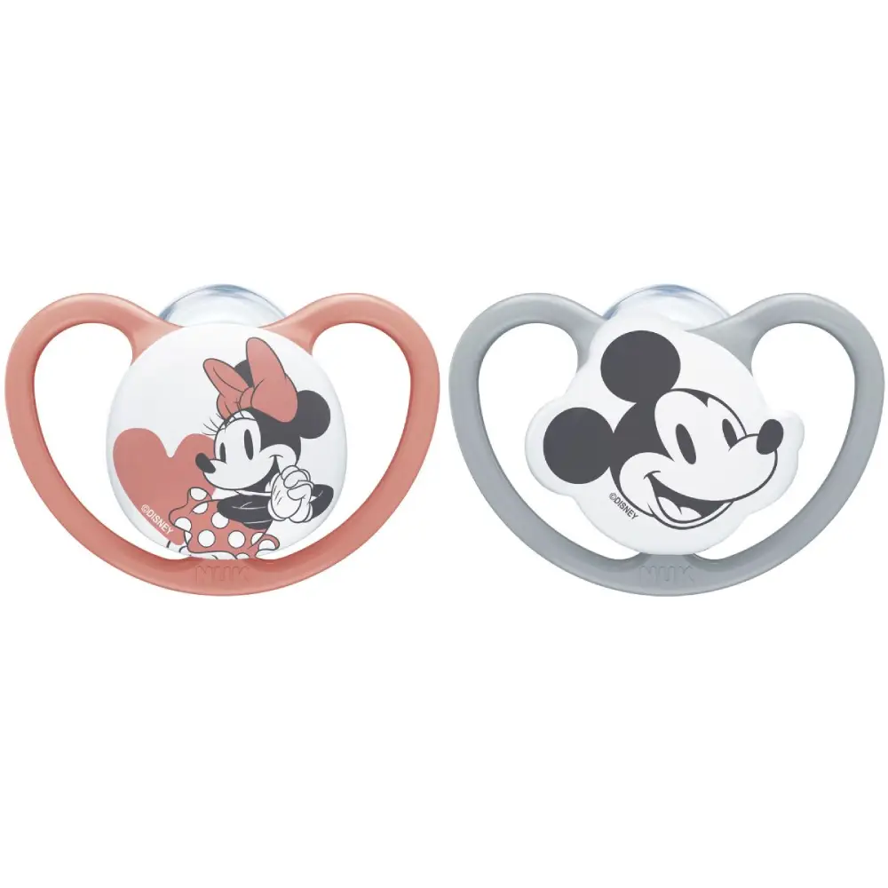 NUK Space Siliconnapp - Mickey Red/Grey 6-18 mån