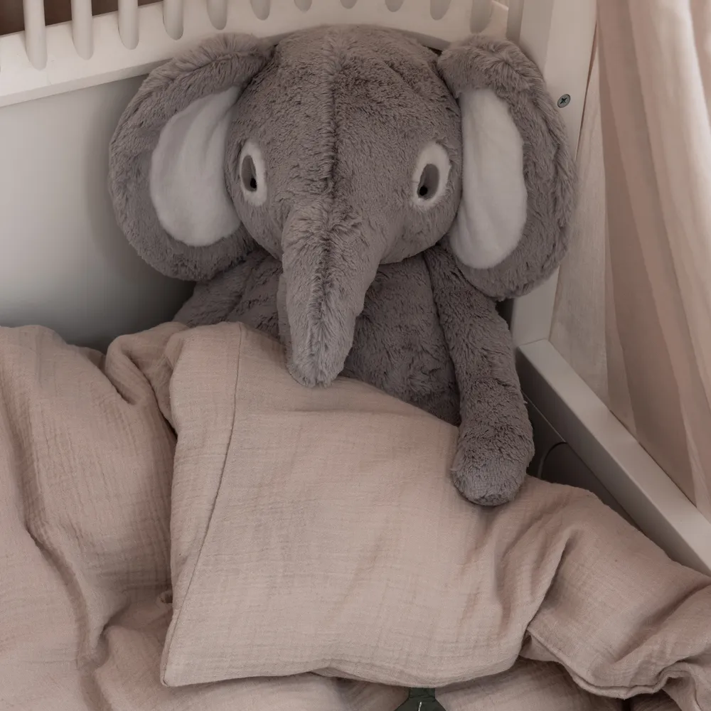 Sebra Påslakanset junior muslin seabreeze beige