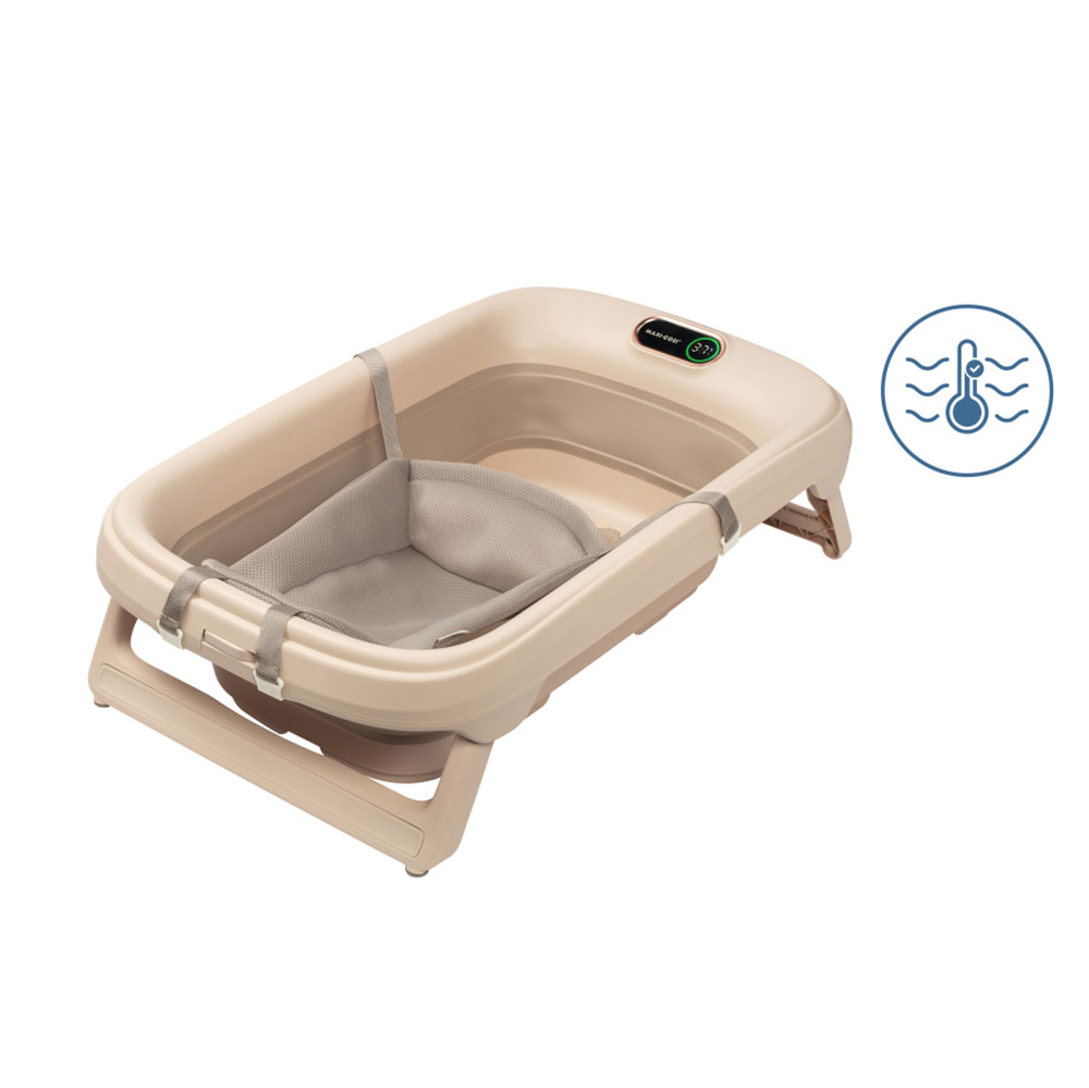 Maxi-Cosi Indigo Plus badbalja + insats för nyfödd Muted Terra