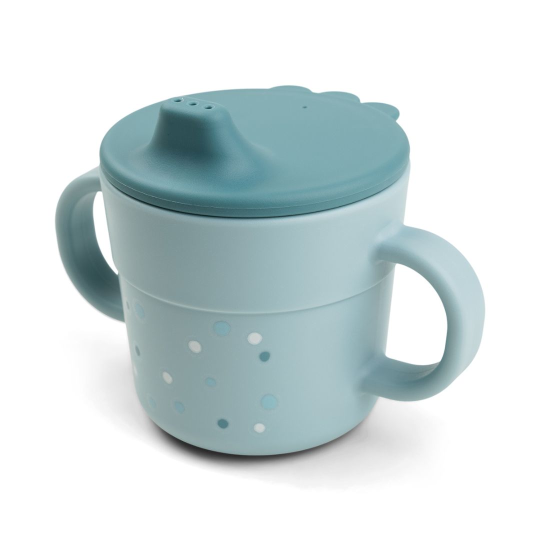 Done by Deer Foodie spout cup Happy dots Blue