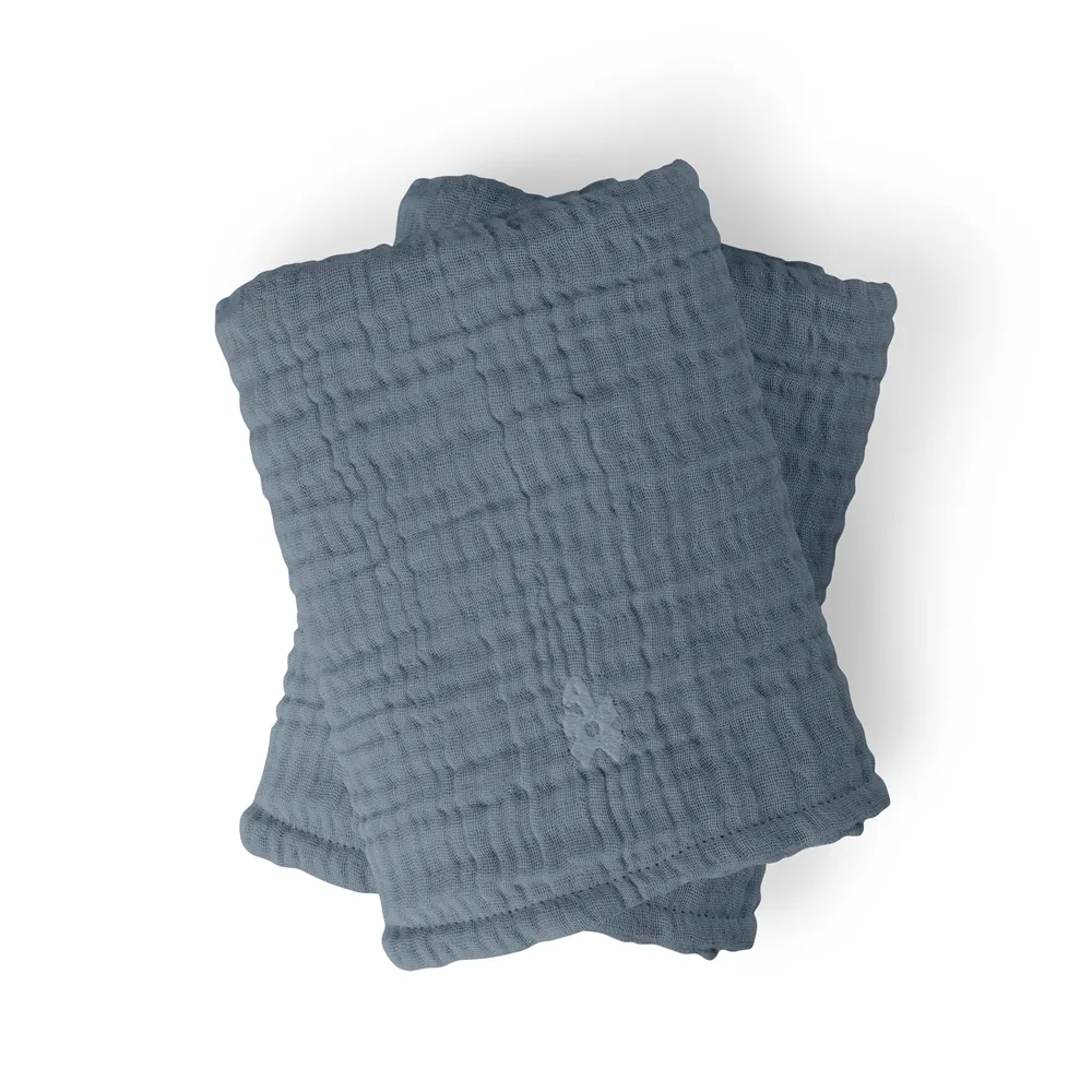 Sebra Skötbäddsunderlägg  2-pack muslin blue
