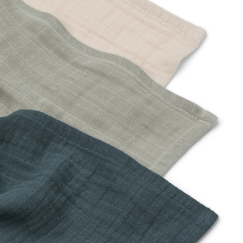 Liewood Lewis muslinfilt 3-Pack Dove blue mix