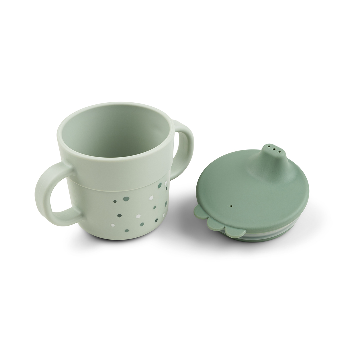 Done by Deer Foodie spout cup Happy dots Green