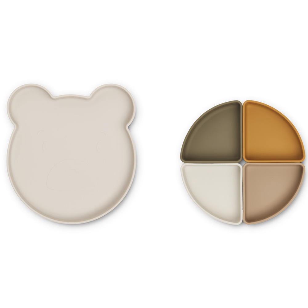 Liewood Arne tallrik med fack Mr bear sandy multi mix