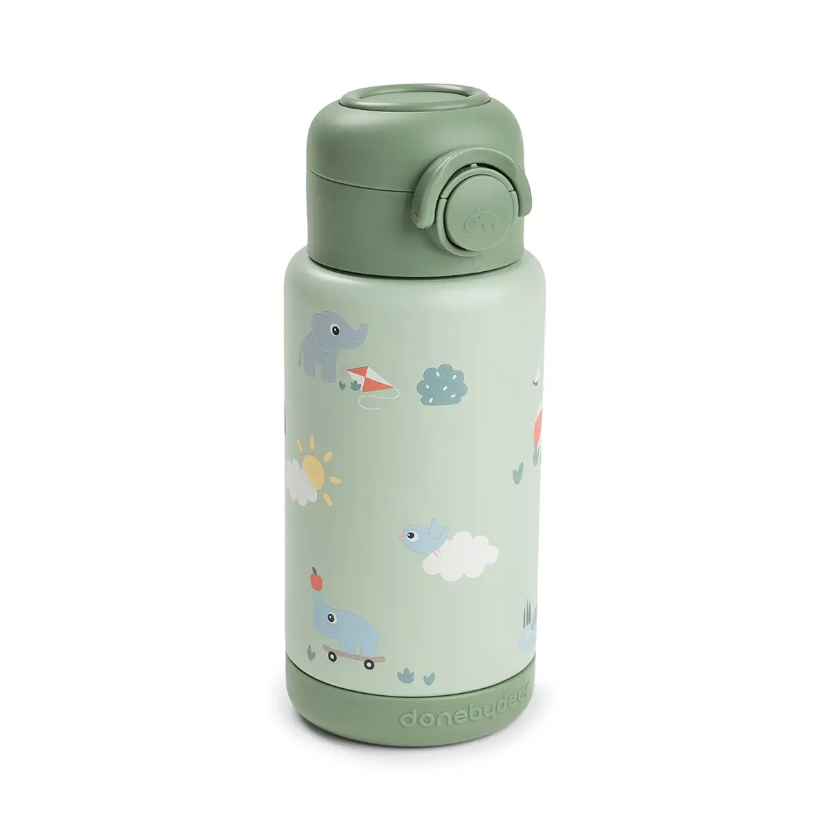 Done by Deer termosflaska med sugrör playground green 340 ml