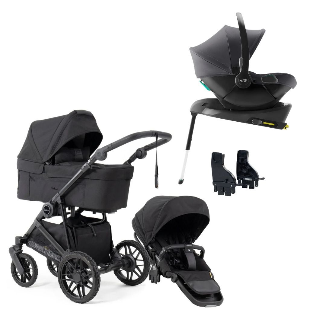 Emmaljunga Super Sonic Black Edition + Britax Core babyskydd