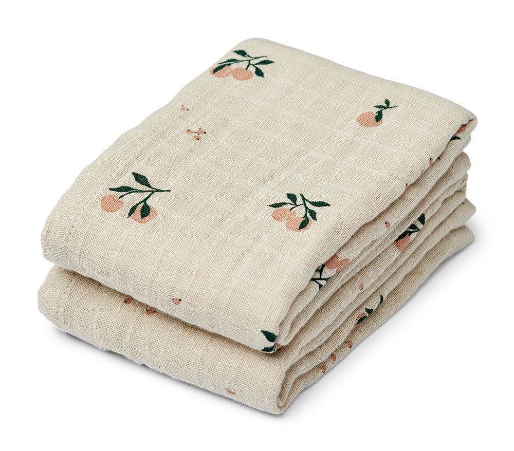 Liewood Lewis muslinfiltar 2-p Peach / Sea shell mix