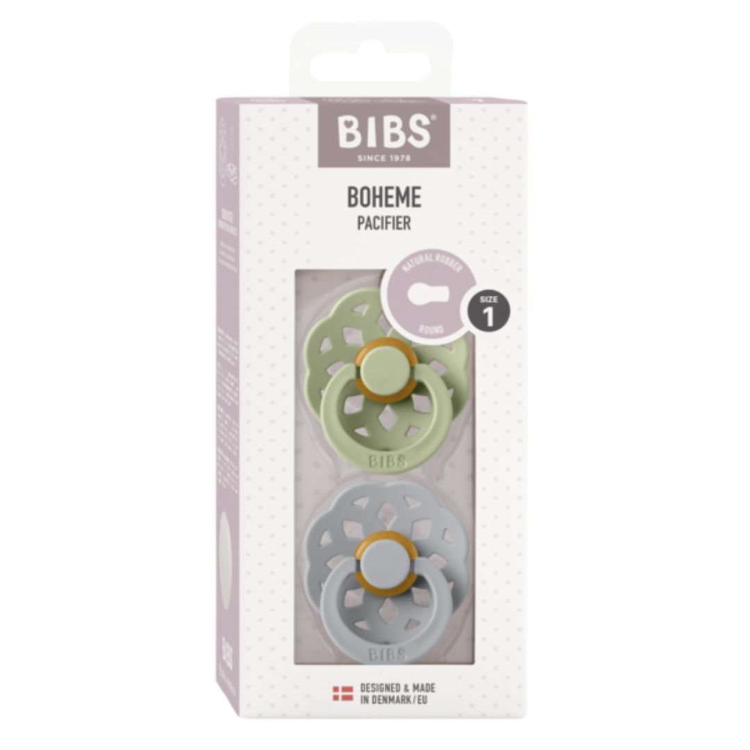 BIBS napp Boheme 2-pack 0-6m Sage/Cloud