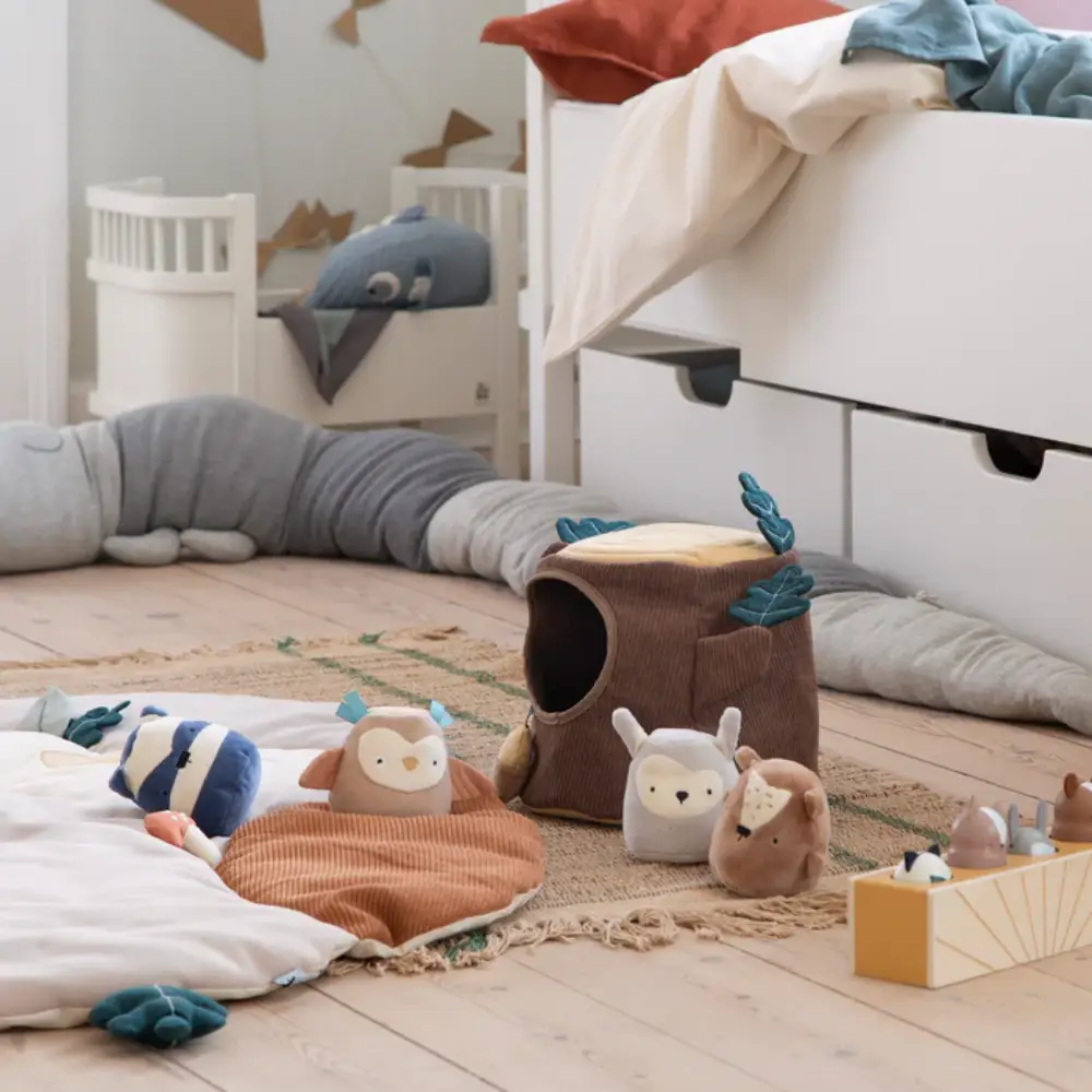 Sebra Aktivitetsleksak gömme & sök trästubbe