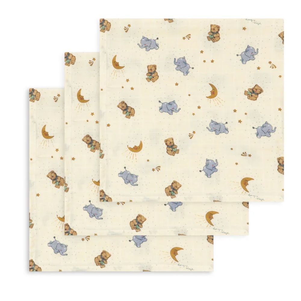 Konges slöjd 3 pack muslin cloth gots cucciolo