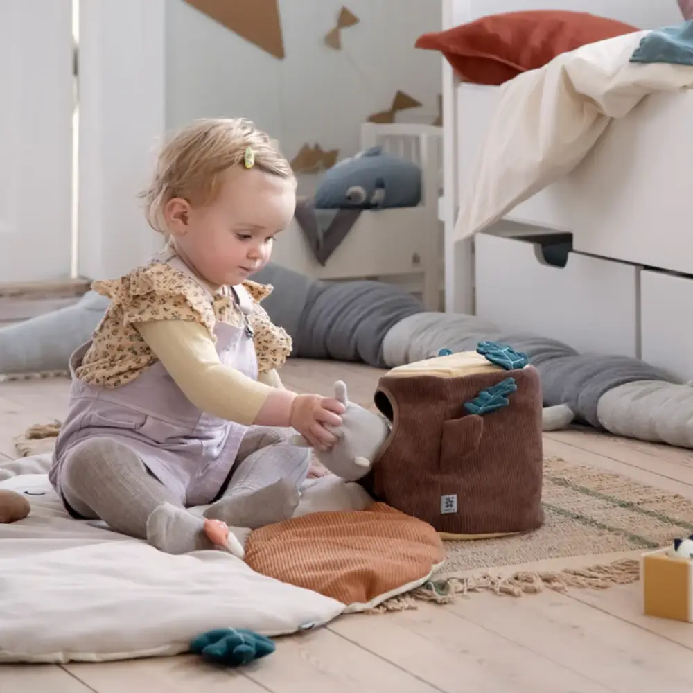 Sebra Aktivitetsleksak gömme & sök trästubbe