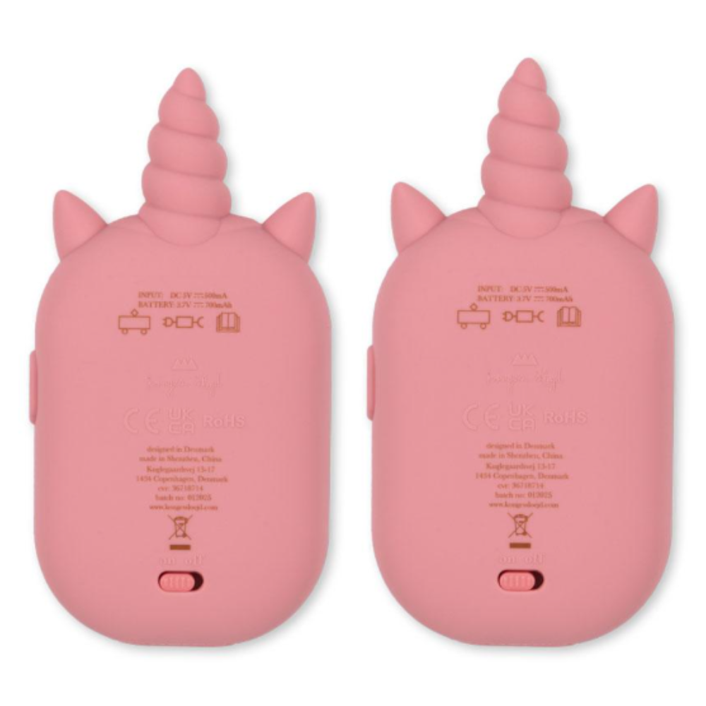 Konges Slöjd Glitter Unicorn Walkie Talkie Sparkling Pink-One Size