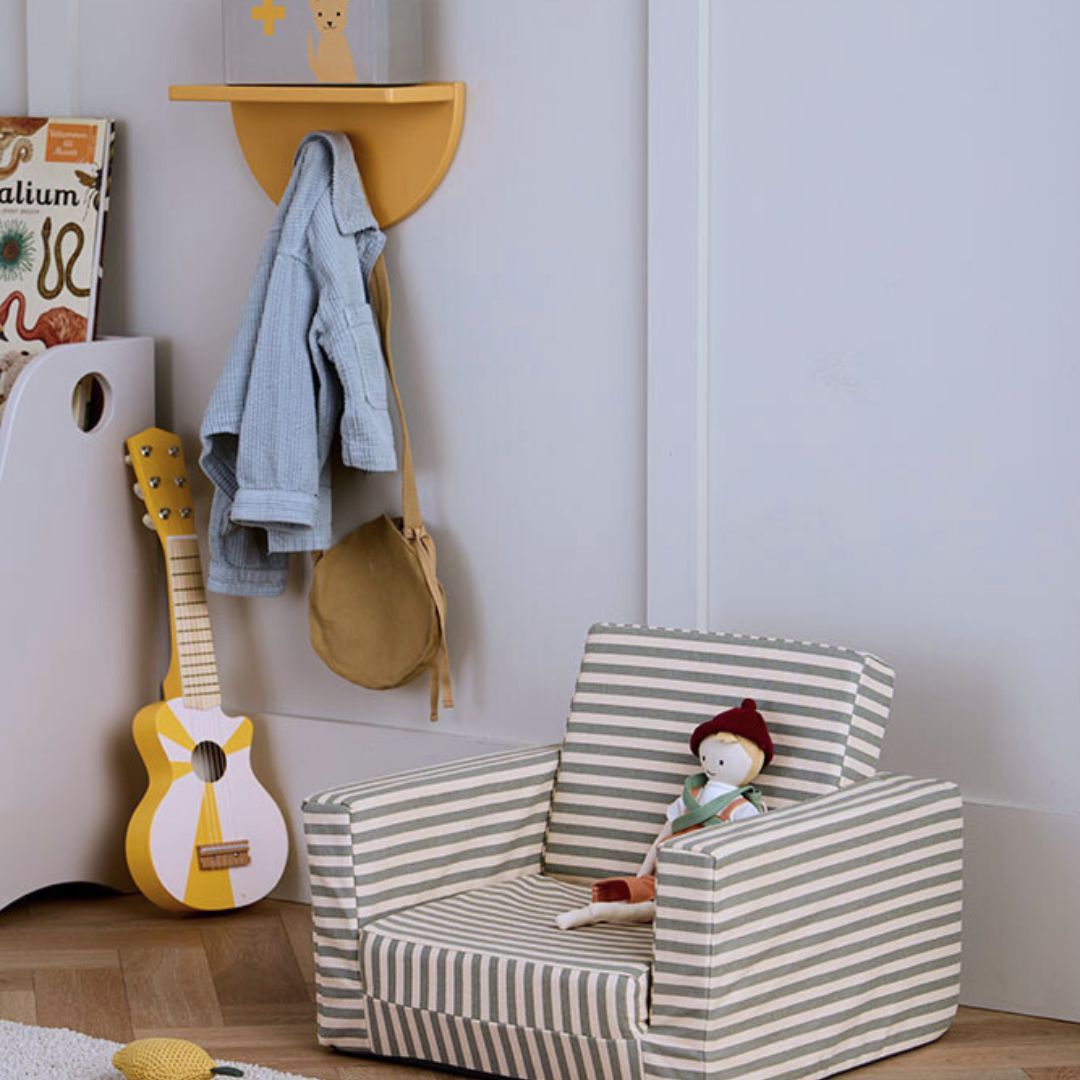 Kids Concept Vikbar Randig Fåtölj