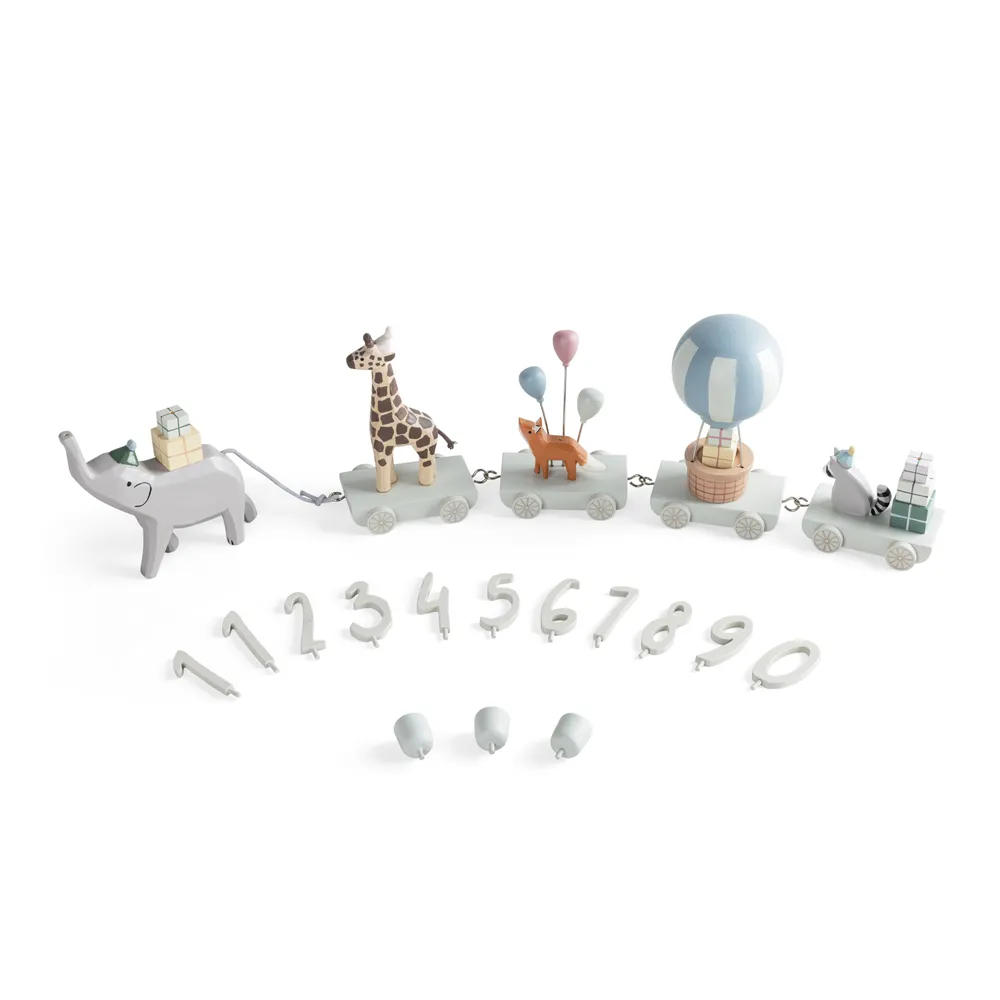 Sebra födelsedagståg i trä