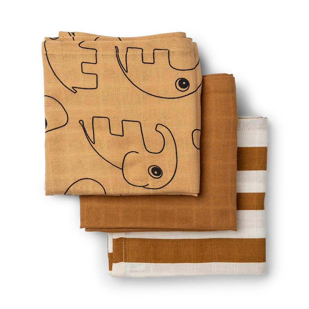 Done by Deer muslinfilt 3-pack Mustard