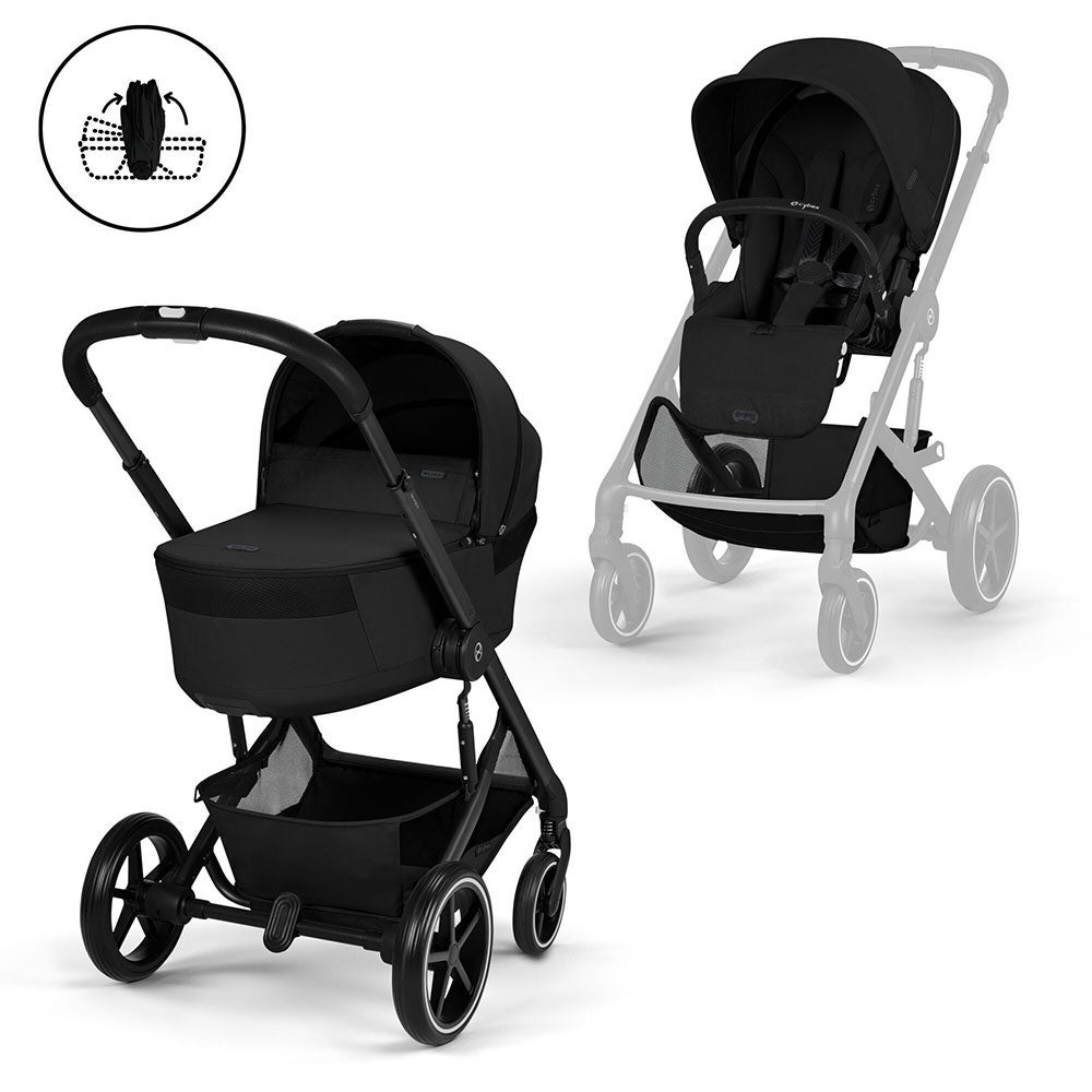 Cybex Balios s lux blk incl. hopfällbar liggdel moon black